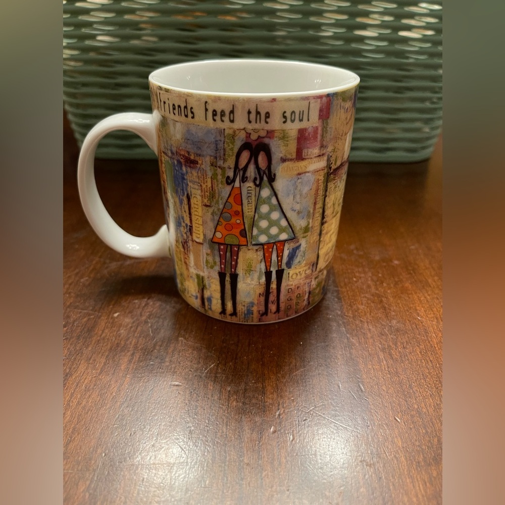 Vintage Girl Design “Friends Feed The Soul” Mug